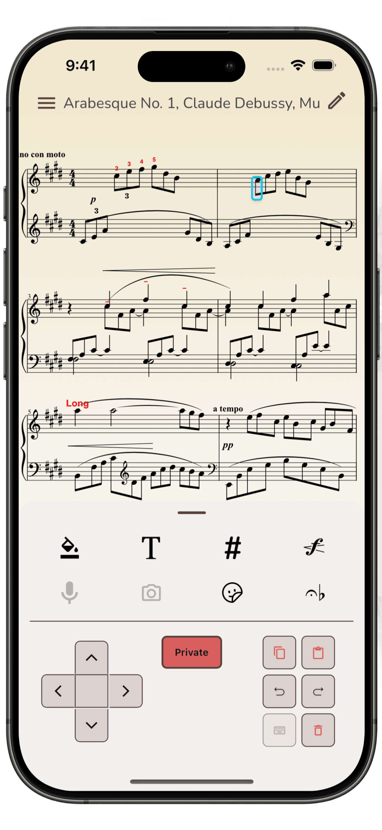 Interactive Music Scores in the Musync app